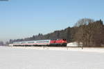 218 464-6 mit dem IC 2085  Nebelhorn (Augsburg Hbf-Oberstdorf) bei Kaufbeuren 22.1.17