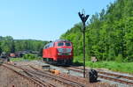 218 402-6 der Railsystems RP GmbH bei den 26. Schwarzenberger Eisenbahntagen, Eisenbahnmuseum Schwarzenberg (Erzgebirge) 13.05.2018