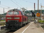 218 409 welche am 1.7. um 14:42 Uhr mit dem RE 4222 aus Biberach (Riß) kam, rangiert hier gerade zur Fahrzeuginstandhaltung in Ulm.