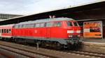 218 483 mit dem Fußballsonderzug RB 38975 nach Sinsheim in Heidelberg Hbf. Aufgenommen am 18. Januar 2020.