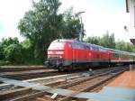 Br 218 447 fhrt aus dem Bad Harzburger Bahnhof richtung Hannover Hbf (18.8.2007)