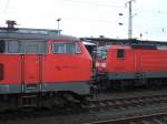Diesel Lok 218 261-6 und E-Lok 143 317-6 im Schnitt.(13.11.2007) 