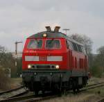 218 483 whrend Rangierarbeiten im Bahnhof Marnheim. Sie wird nun das Gegengleis benutzen, um sich letztendlich an den TEE Richtung Worms zu setzen, 12.04.2008.