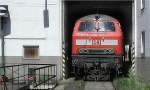 218183 (Bw Leipzig)in der sdlichen Schuppenausfahrt des Bh Hagen. Aufnahme Sommer 2003. Digital