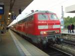 218 483-6 am Zugschluss der RB nach Heilbronn auf Gleis 8b in Mannheimn Hbf. 30.10.08