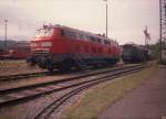 Eine Br 218 und dahinter unsere ehemalige E44 1170 am Morgen des 2-tgigen Bw Festes, anlsslich der Zertifizierung und moderniesierung des Bahnbetriebswerkes Freiburg.