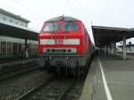 218 480-2 steht am 14.3.2009 mit RE 4834 in Heilbronn. Die Fahrt fhrt ber Sinsheim, Meckesheim und Heidelberg nach Mannheim.