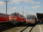 Die 218 475 und der 628 248 am 24.03.2008 in Augsburg Hbf.