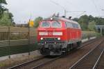 218 463-8 fuhr als Lz am 05.09.2009 durch den S-Bahnhof Dedensen/Gmmer in Richtung Seelze.