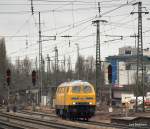 218 391-1 der DBG rast mit karacho als Lz durch Mnchen-Ost. Aufgenommen am 21.03.10.