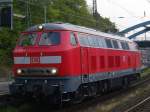 Die 218 838-1 kam grade vom nachschub von dem Pilgersonderzug zurck in Aachen Hbf am 08.05.2010. 
