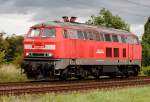 218 261-6 Bahnbaugruppe am 09.08.2011 bei Woltorf