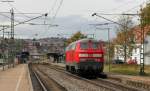 218 208-7 als Tfzf 94390 (Singen (Htw)-Kln Deutzerfeld)  in Donaueschingen 25.10.11 Schluss wurde digital vervollstndigt 