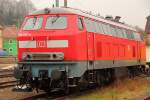 218 139-4 abgestellt im Bahnhof Kronach am 11.01.2012.