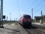 218 839 und 218 835 fuhren am 20.05.2012 Lz durch Stendal in Richtung Hannover.