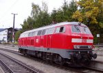 218 463-8 beim Bahnhofsfest in Seefeld/Tirol zum Jubilum  100 Jahre Mittenwaldbahn  am 29.09.2012. Wegen der Brckenbauarbeiten musste die Mhldorfer 218er auf der Mittenwaldbahn aushelfen und wurde wahrscheinlich deshalb auch ausgestellt.