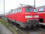 BR 218 411-7 im Abstellbereich von Koblenz Hbf am 6.8.2006