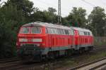 218 474+218 452 am 8.8.13 als Lokzug in Dedensen-Gmmer.