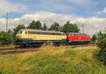 Railsystems RP 218 480-2 + 218 469-5 am 11.07.2016 beim pausieren in Emleben.