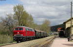 218 155-0 mit dem DbZ 88059 (Rastatt- Zollhaus Blumberg) in Zollhaus Blumberg 26.4.18