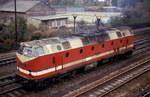 Zur Ablösung der Dampflokomotiven beschaffte die DR ab 1976 Diesellokomotiven der Baureihe 119, die von Faur/Rumänien geliefert wurden.