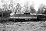 08. Mai 1982, bei Dresden-Klotzsche, Lok DR 119 032 befördert einen planmäßigen Personenzug in Richtung Bautzen