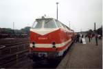 219 046-0 war die letzte Vertreterin ihrer Baureihe, die den DR-Anstrich erhielt. 1997 ist sie zu einem Eisenbahnfest im Bw Kamenz ausgestellt.