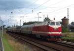 119 158-4 steht hier mit dem Sonderzug bereit. In wenigen Minuten wird er am Gleis 2 bereit gestellt. Lbbenau/Spreewald den 22.06.2009