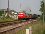 am 29.5.2010 um 8.22 verlies die BR 219 084-1 der DB Regio mit den Zubringerzug,Bad Langensalza.Er fuhr ber Dllstdt nach Erfurt Hbf.