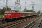 DB 219 084-1 auch am letzten Tag mit dem ILA-Shuttle unterwegs nach Bln.-Lichtenberg (NVR-Nummer 9280 1219 084-1 D-DB, Eigentum DB Museum, Leihgabe an TEV, ex DR-Baureihe 119, gesehen Berlin Friedrichfelde Ost 13.06.2010)