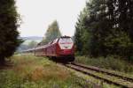 219 061-9 mit RB 16925 Rudolstadt-Blankenstein am 15.08.2000 beim ehemaligen Bahnhof Lobenstein Sd.