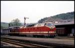 110756 und 119165 am 6.6.1991 im Bahnhof Annaberg Buchholz im Erzgebirge.