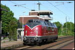 V 200033 war am 29.4.2007 solo auf dem Rückweg nach Hamm. Um 15.54 Uhr kam sie durch den Bahnhof Hasbergen.