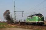 V200 053 der Brohltalbahn mit Aluzug in Porz Wahn am 16.03.2012