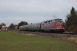 220 007-9 der Historische Eisenbahnfahrzeuge Lübeck e.V.mit Sonderzug bei Othfresen am 05.12.2015 zum Weihnachtsmarkt Goslar.