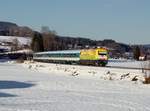 Die ER 20 013 mit einem ALX nach Lindau und Oberstdorf am 24.12.2017 unterwegs bei Immenstadt.