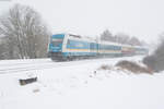 223 067 mit dem ALX 84106 von München Hbf nach Hof Hbf bei Schönfeld, 14.01.2017