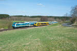 Zufälliges Treffen von 223 065 mit dem ALX 84113 und der OPB 79722 nach Marktredwitz bei Eschldorf, 26.03.2017