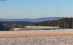 223 067 mit dem ALX 79853 (München Hbf - Hof Hbf) bei Neudes 9.2.23