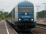 223 072  Regental-Cargo  mit dem ALX37979 bei der Einfahrt in Wiesau (Oberpf), 18.07.2009