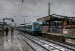 223 065 am 06.01.12 bei der Einfahrt in den im Umbau befindlichen Bahnhof Mnchen-Pasing