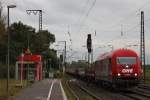 OHE 270080 am 2.10.12 mit einem leeren Stahlzug bei der Durchfahrt durch Duisburg-Bissingheim.