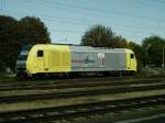 Die Siemens Dispolok ER 20-004 fr die Sllecker Bahn Oberstdorf stand einige Zeit am Welser Hauptbahnhof abgestellt.