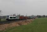 223 152 zusehen mit einem Containerzug am 15.03.14 an der Schöpsdrehe bei Plauen/V.