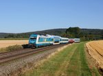 Die 223 069 mit einem ALEX nach München am 27.08.2016 unterwegs bei Oberteich.