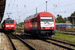 Am 16.09.2016 Rangierfahrt von 223 032-4 von der EVB in Stendal .