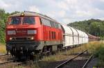 Die 225 109-8 mit einen Kalkzug kurz hinter den Rheinkalk Werk in Wlfrath am 15,07,09