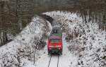 225 802-8 mit dem M ***** (Baumholder-Neunkirchen) bei Heimbach 25.2.13