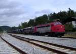 V170 1142 + V170 1143 mit einem Gterzug abgestellt im Bahnhof Gotteszell.