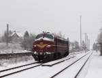 227 004 fuhr am 26.01.14 von Magdeburg nach Plattling, hier zusehen in Pöllwitz.